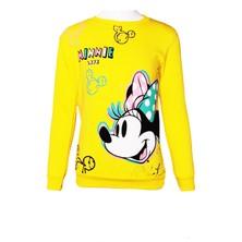 Urz Kids Kız Çocuk Kışlık Minnie Mouse Baskılı Şardonlu Sweatshirt Kız Çocuk Uzun Kollu Tişört