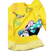 Urz Kids Kız Çocuk Kışlık Minnie Mouse Baskılı Şardonlu Sweatshirt Kız Çocuk Uzun Kollu Tişört