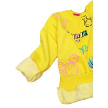 Urz Kids Kız Çocuk Kışlık Minnie Mouse Baskılı Şardonlu Sweatshirt Kız Çocuk Uzun Kollu Tişört