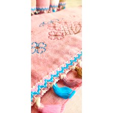Z&N Style Annem Çeyizlik Kanaviçe Desenli Püsküllü Kadife Mutfak-El Seti (50X90 3 Adet 30X50 3 Adet) 6'lı Set