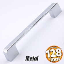 Badem10 Arel Kulp Mobilya Mutfak Dolabı Çekmece Dolap Kulpları Kapak Kulpu Kulbu Krom Renk 128 mm Metal