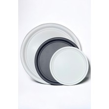 Hem Life 3 Lü (51, 45, 37 Cm) Kulpsuz Metal Tepsi Çay Tepsisi Sunum Tepsi Seti