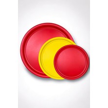 Hem Life 3 Lü (51, 45, 37 Cm) Kulpsuz Metal Tepsi Çay Tepsisi Sunum Tepsi Seti