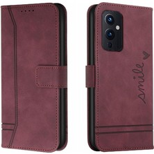 MY Boutique1 Oneplus 9 Için Telefon Kılıfı Manyetik Kapatma El Kayışı Kart Yuvaları Kapak Pu (Yurt Dışından)