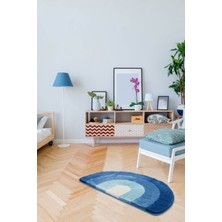Miqna Studio Soyut Gökkuşağı Yıkanabilir Dekoratif El Yapımı Halı 90X110 cm