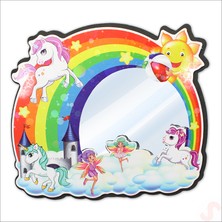 Süsle Bebek ve Parti Unicorn Aynalı Duvar Stickerı, 33CM x 30CM