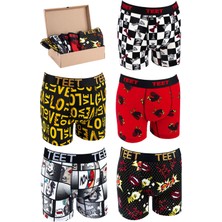 Teet Erkek Boxer Pamuklu Desenli Deluxe 5'li Set