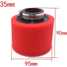 Pengfushop5 Kırmızı 35MM-S Stili Bükme Dirsek Boyun Köpük Hava Filtresi Sünger Temizleyici Moped Scooter Kir Pit Bike Motosiklet Kırmızı Kayo Bse (Yurt Dışından)