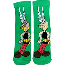 Al Bi 90Lık Asterix Çizgi Film Desenli Pamuklu Soket Çorap