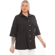 Lady Majestic Büyük Beden Cepli Cotton Gömlek