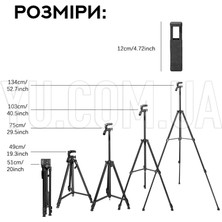 Dymax 135CM Profesyonel Başlangıcı Tripod Telefon Tutucu 3 Ayak 135 cm Tripot