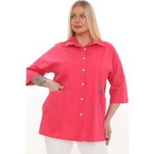 Lady Majestic Büyük Beden Cepli Cotton Gömlek
