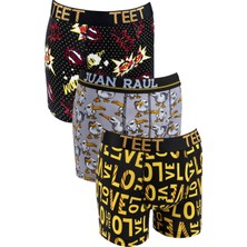 TEET Erkek Boxer Pamuklu Desenli Premium 9'lu Set