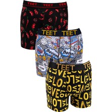 TEET Erkek Boxer Pamuklu Desenli Premium 9'lu Set