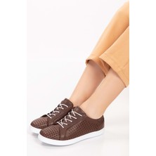 Gondol Kadın  Deri Günlük Rahat Ayakkabı GND.108 - Kahverengi - 36