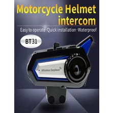 ÇELİKWORK BT31 Moto Interkom 1000MAH Ipx6 Su Geçirmez Motosiklet Kablosuz Kask Kulaklık