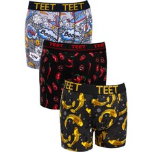 TEET Erkek Boxer Pamuklu Desenli 9'lu Set