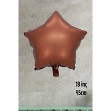 Pekshop Retro Çikolata Kahve Renk Yıldız Balon 18INÇ 45CM