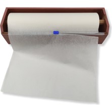 Roco Paper Co. Roco Paper Sürgülü Bıçak ve Ahşap Kutusu ile Gelen Beyaz Pelur Kağıt 30 cm * 150 Metre 18 gr./m.