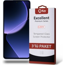 Kzy Xiaomi Mi 13T Pro ile Uyumlu Temperli Ekran Koruyucu Kırılmaz Cam Ekonomik 3'lü Paket