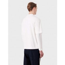 Emporio Armani Erkek Uzun Kollu Günlük Kullanım Normal Kesim Beyaz T-Shirt 6R1TBZ 1JWZZ-0101