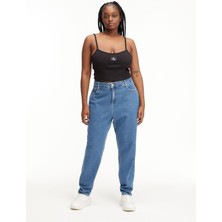 Calvin Klein Kadın Pamuklu Logolu  Askılı Kolsuz Yazlık Siyah T-Shirt J20J221417-BEH