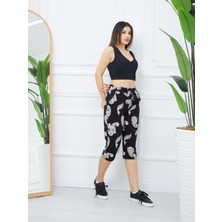 Banada Moda Kadın Etnik Desenli Penye Kapri