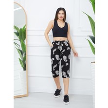 Banada Moda Kadın Etnik Desenli Penye Kapri