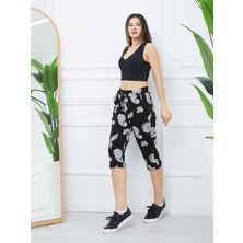 Banada Moda Kadın Etnik Desenli Penye Kapri