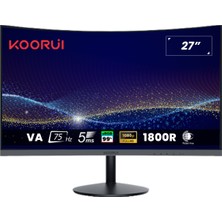 Koorui 27" 27N5C 75Hz 5ms Va Fhd (Hdmı, Vga) Curved Monitör