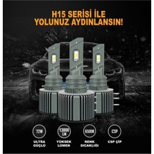 Erlight Fiat Egea LED Xenon Uzun Far Ampulu Gündüz Ledli H15