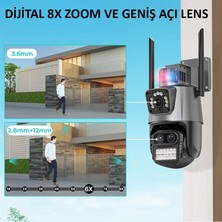 Yoosee Ys-18 Polis Çakarlı 8x Zoomlu Çift Kameralı Kablosuz Wifi Ip Akıllı Güvenlik Kamerası