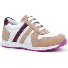 Rakerplus Hakiki Deri Pembe Fuşya Tabanlı Kız Çocuk Günlük Spor Ayakkabı