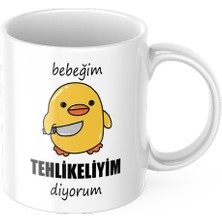 TakeTshirt Bebeğim Tehlikeliyim Diyorum Kupa Bardak Komik Civciv Hediyelik Kahve Çay Kupası
