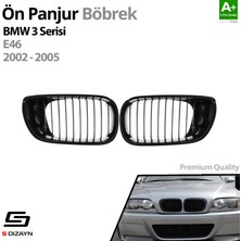 S-Dizayn Bmw 3 Serisi E46 Ön Panjur Böbrek Parlak Siyah Piano Black M3 Model 2002-2005