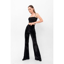 Laranor Yarım Ispanyol Paça Kadife Pantolon 38 - Siyah