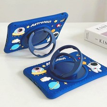 Clemon iPad 7/8/9. Nesil 10.2 Inç Standlı ve Boyun Askılı Astronot Figürlü Çocuk Tablet Kılıfı Uyumlu