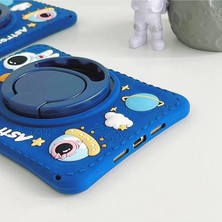 Clemon iPad 7/8/9. Nesil 10.2 Inç Standlı ve Boyun Askılı Astronot Figürlü Çocuk Tablet Kılıfı Uyumlu
