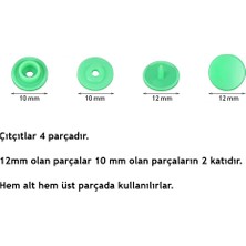 Tuhafiyecimiz Plastik Beyaz Çıtçıt (250 Adet) (12MM Plastik T5 Çıtçıt)