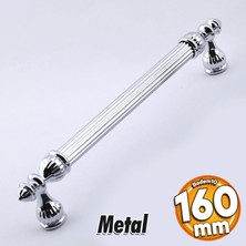 Badem10 Şah Kulp Mobilya Mutfak Dolabı Çekmece Dolap Kulpları Kapak Kulpu Kulbu Krom Renk 160 mm Metal