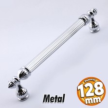 Badem10 Şah Kulp Mobilya Mutfak Dolabı Çekmece Dolap Kulpları Kapak Kulpu Kulbu Krom Renk 128 mm Metal