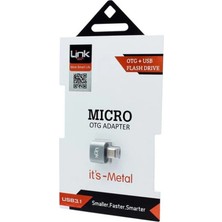 Linktech O185 USB To Micro USB Çevirici Otg Flash Drive Metal Adaptör