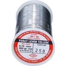 Ceta Feray 1.2 mm / 500 Gram Feray Lehim Teli 60 Kalay 40 Kurşun 60/40 - 5 Kanal Pastalı Flux Lı Lehim