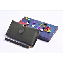 Ozka Leather Collection Özka Leather - Isimli Kişiye Özel Damla Klipsli Kadın Cüzdan