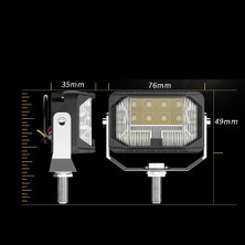 Dekohop Off Road Sis Farı Modifiye Gündüz Ledi Mını 3 Inç 76 mm 21 LED Çift Renk Delici Işık ve Sarı Gündüz Oto Lambası