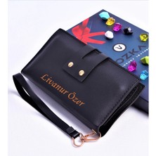 Ozka Leather Collection Siyah Çift Çıtçıtlı Model Trend Kadın Cüzdanı