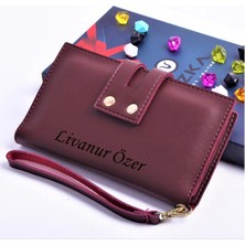 Ozka Leather Collection Bordo Çift Çıtçıtlı Model Trend Kadın Cüzdanı - Anahtarlık Hediyeli !