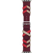 AktarMobile Apple Watch 6 5 4 3 2 1 Se 42 44 mm Uyumlu Kumaş Örgü Kordon Hermes Bridon Üç Boyutlu Tasarım Kayış