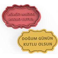 Butedo Doğum Günün Kutlu Olsun Kurabiye Kalıbı Şekillendirici Kopat 2 Parça