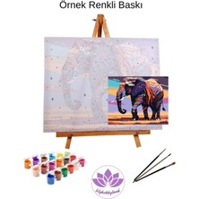 Lilyhobbyland Renkli Baskılı Sayılarla Boyama Hobi Seti (Çerçeveli-Büyük Boy) 80X100 Cm: Renkli Robot